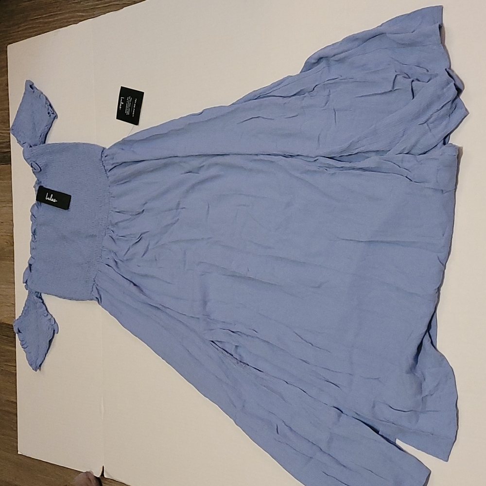 Lulu's Lavender Blue Off-Shoulder Maxi Dress - Picture 2 of 3
